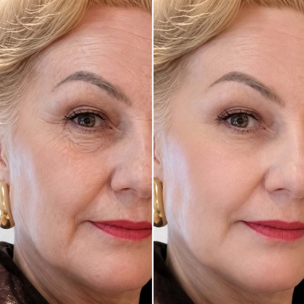 Before and after eye area result