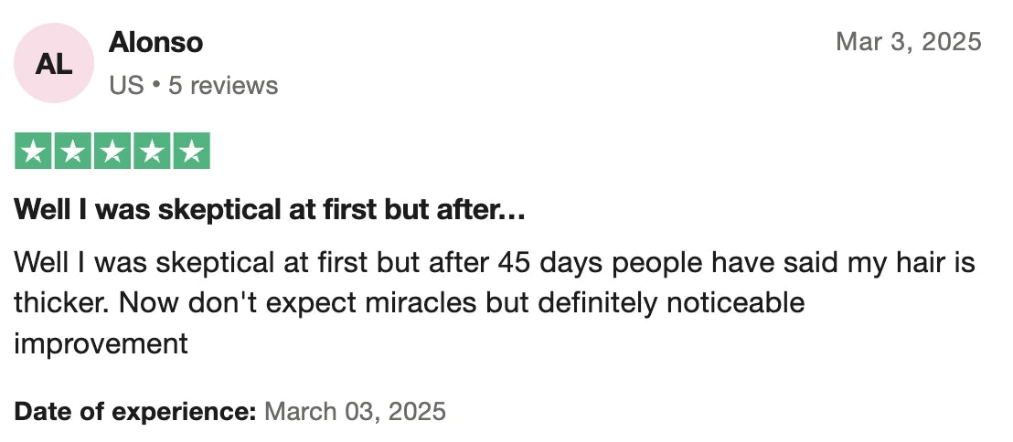 Customer review screenshot