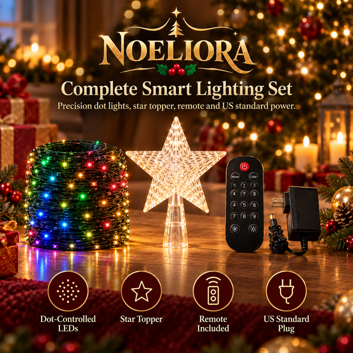 🎄 Smart Christmas Tree Lights — App-Controlled Color Effects for a Stunning Holiday Glow