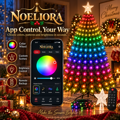 🎄 Smart Christmas Tree Lights — App-Controlled Color Effects for a Stunning Holiday Glow