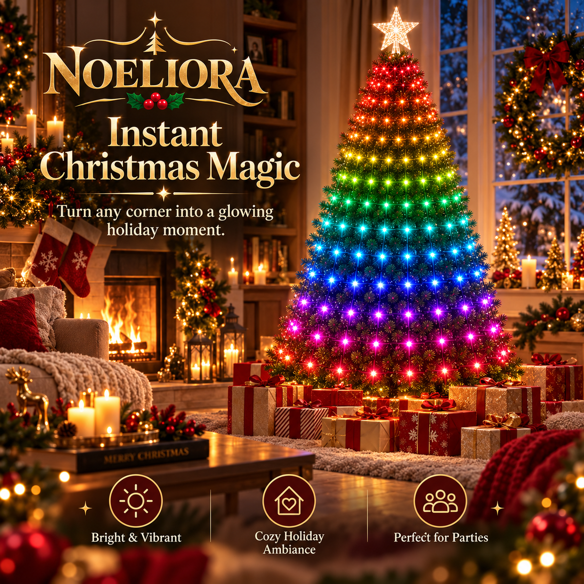 🎄 Smart Christmas Tree Lights — App-Controlled Color Effects for a Stunning Holiday Glow