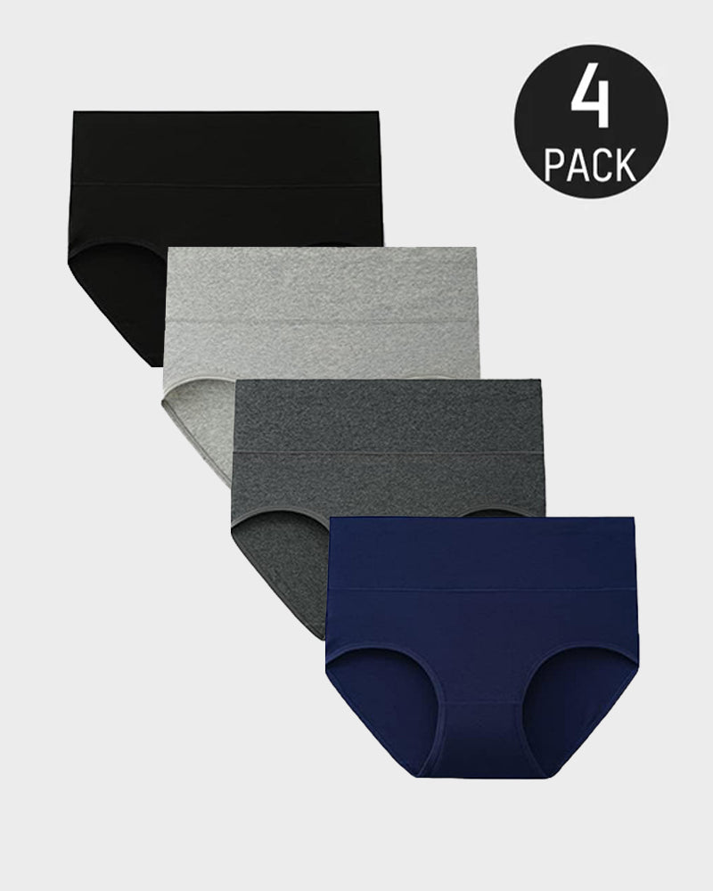 High-Waisted Full Coverage Cotton Briefs(4 pack)