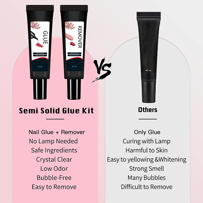 Semi solid glue Upgrade Super Strong Quick drying with remover kit
