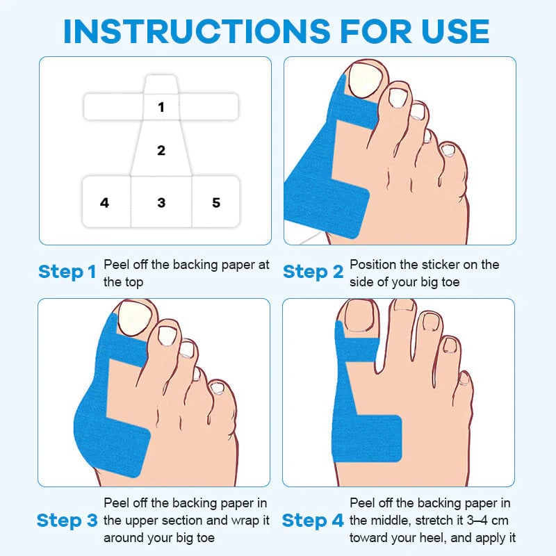 🔥LAST DAY 50% OFF - 👣Pre-cut Hallux Valgus Corrector Kinesiology Tape