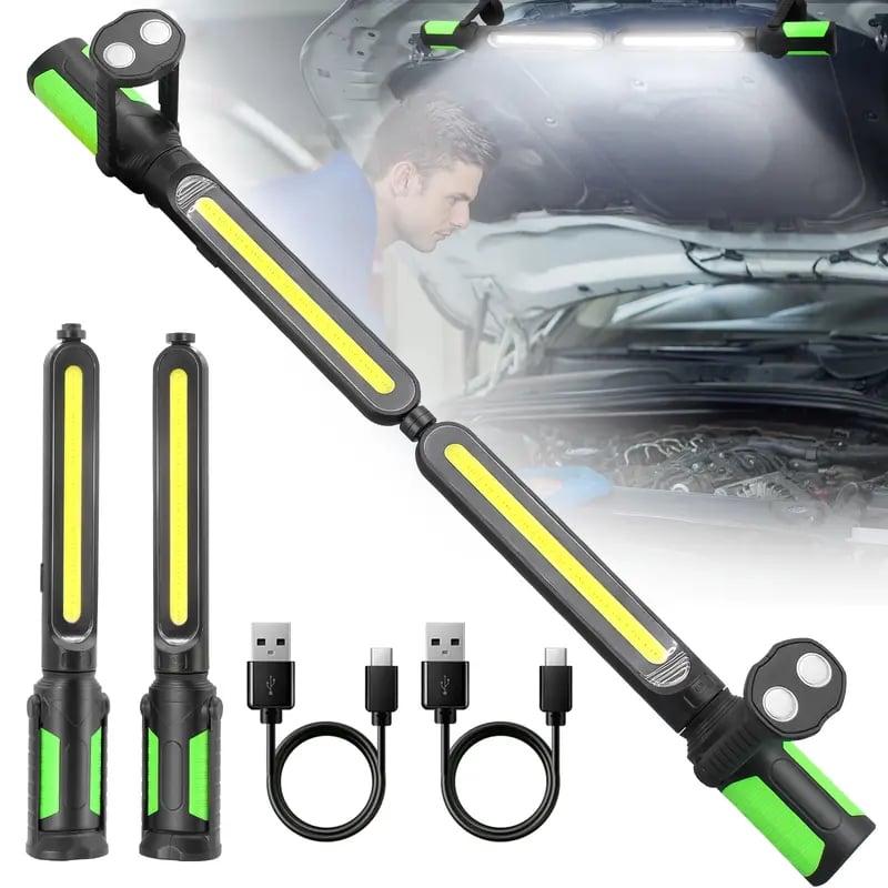 🎁Ideal Father's Day Gift🔧 2-in-1 Connectable Magnetic LED Work Light | 2400LM Rechargeable Mechanic Flashlight