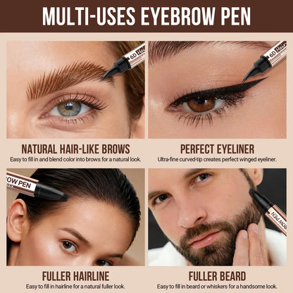 6D Hair-Like Finish Multi-Use Unisex 2-in-1 Brows & Beard Pen