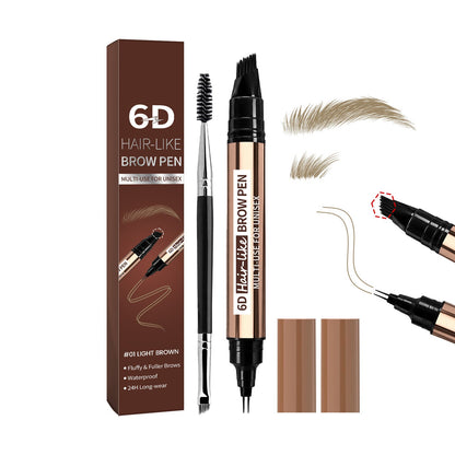 6D Hair-Like Finish Multi-Use Unisex 2-in-1 Brows & Beard Pen