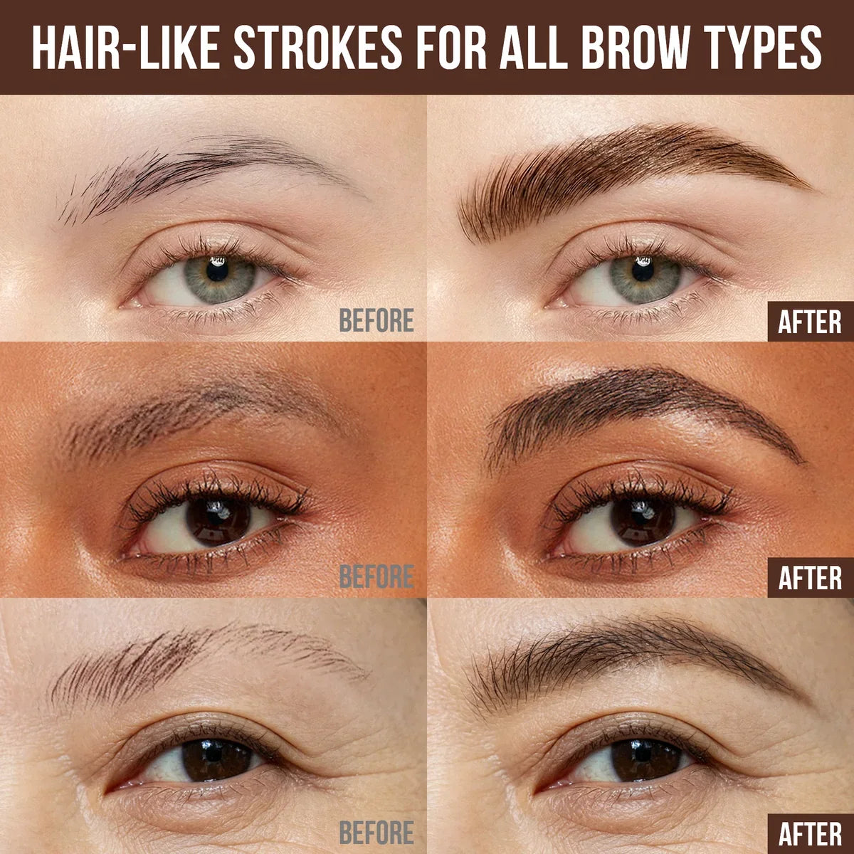 6D Hair-Like Finish Multi-Use Unisex 2-in-1 Brows & Beard Pen