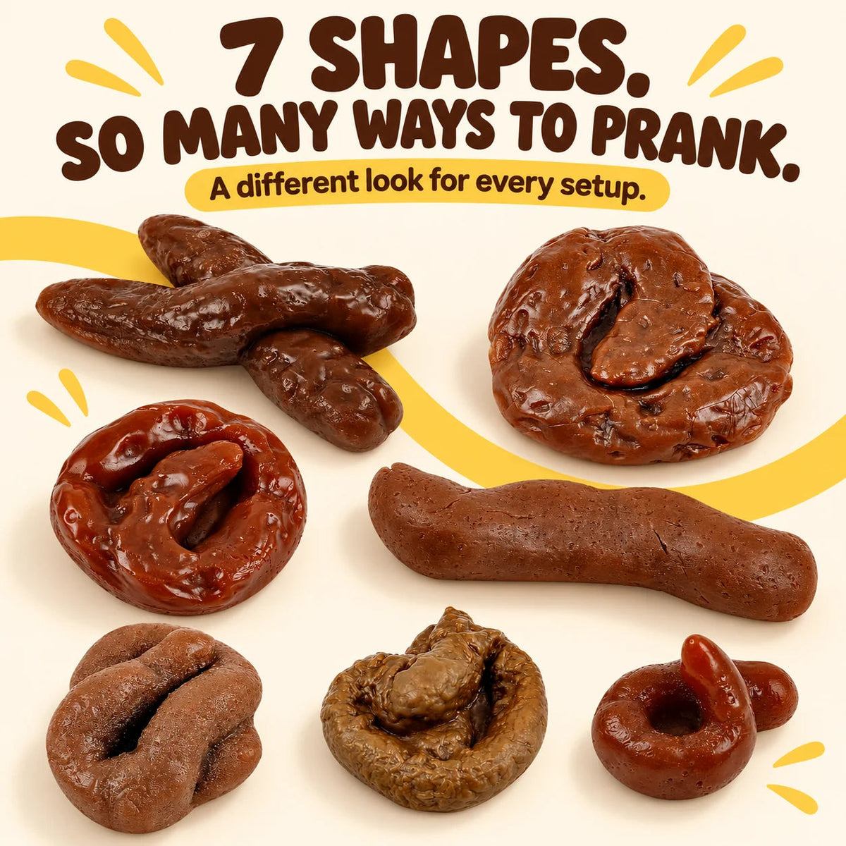 😂7 Pcs Fake Poop, Realistic Prank Poop🥳