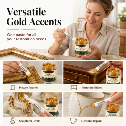 Gold Metallic Refinishing Repair Paste with Brush