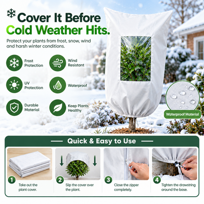 🌿 WINTER GARDEN ESSENTIAL | Plant Frost Protection Cover – Breathable Reusable Cover for Shrubs, Pots & Young Trees