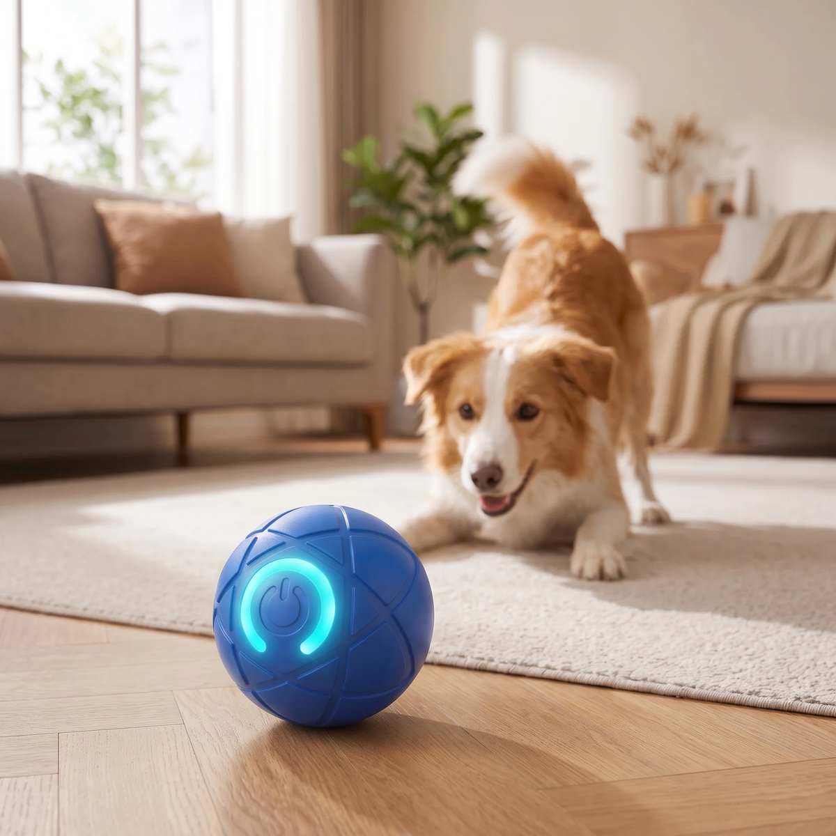 Self-Moving Interactive Dog Ball – USB Rechargeable Pet Toy