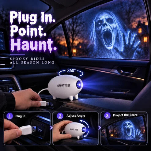 🎃 👻 Haunt Rise Halloween Window Projector-360° Adjustable Stand for Home Decor 🎃