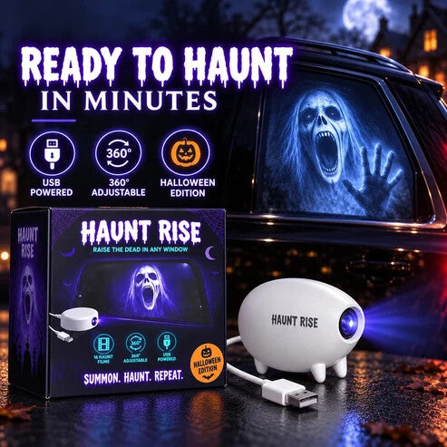🎃 👻 Haunt Rise Halloween Window Projector-360° Adjustable Stand for Home Decor 🎃