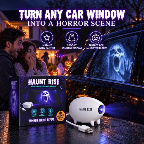 🎃 👻 Haunt Rise Halloween Window Projector-360° Adjustable Stand for Home Decor 🎃