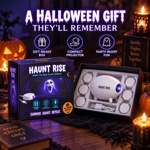 🎃 👻 Haunt Rise Halloween Window Projector-360° Adjustable Stand for Home Decor 🎃