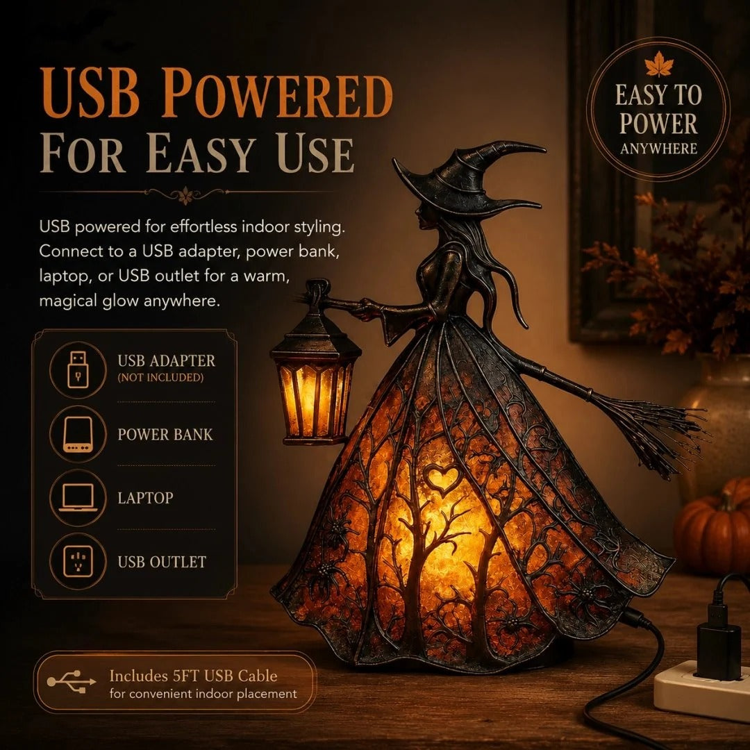🧙🏻‍♀️Halloween Witch Lamp Ornament | Illuminated Desktop Decor for Spooky Vibe