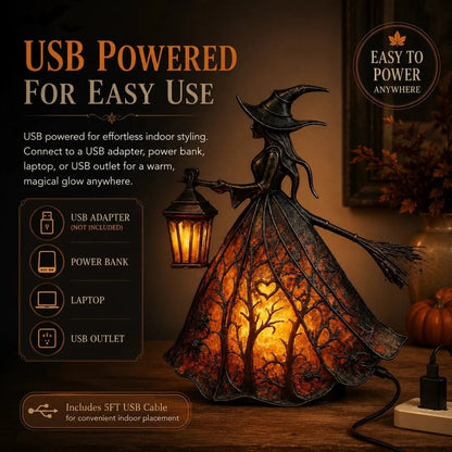 🧙🏻‍♀️Halloween Witch Lamp Ornament | Illuminated Desktop Decor for Spooky Vibe