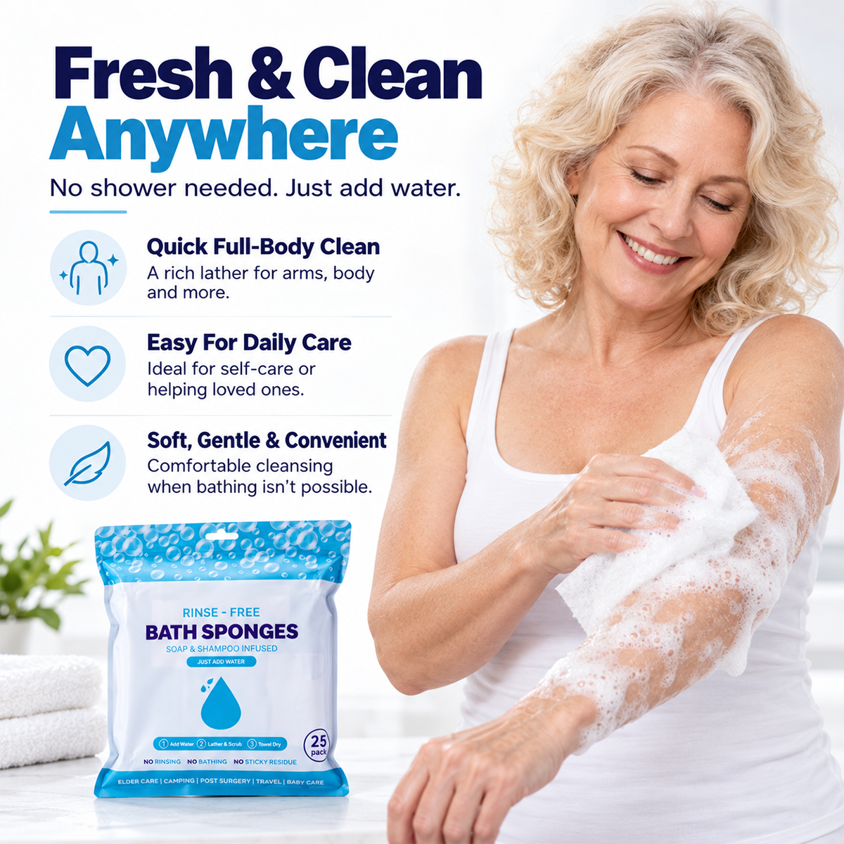 Tenderly Rinse-Free Bath Sponges 3