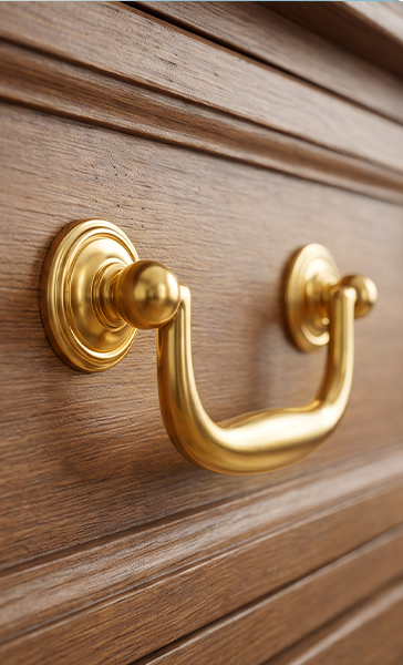 Gold refreshed drawer pull